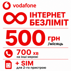 Стартовий пакет Vodafone Business Unlim Plus — справжній безлімітний інтернет та додаткова SIM-карта