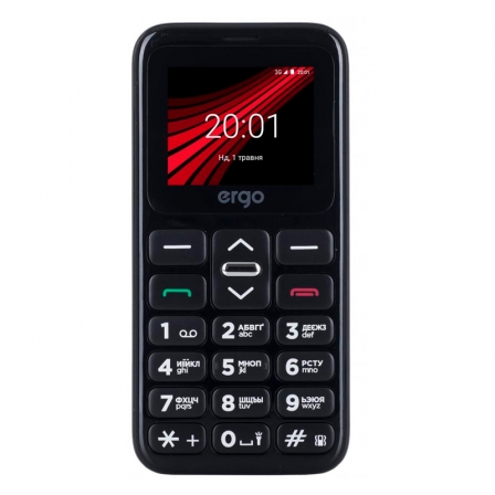 

Мобильный телефон (бабушкофон) ERGO F186 Solace DS Black