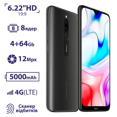 

Xiaomi Redmi 8 4/64GB Black CN, Черный