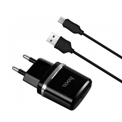 Комплект зарядного устройства HOCO C22-A 2A Micro USB Black
