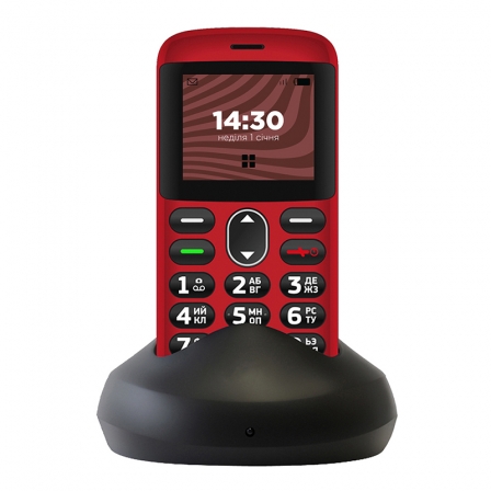 

Мобильный телефон (бабушкофон) Ergo R201 Red, Красный