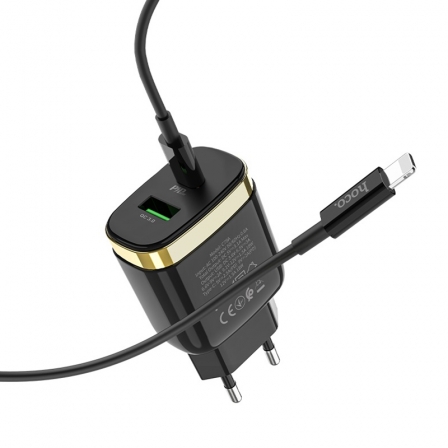 

Комплект HOCO 18W C79A TypeC+Lightning Black, Черный