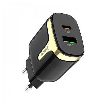 

СЗУ HOCO 18W C79A Type-C+USB Black, Черный