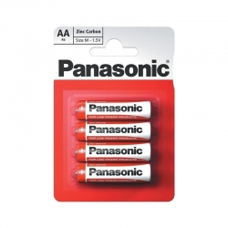 Батарейки Panasonic Red Zink угольно-цинковые AA (R6) блистер, 4 шт. R6REL/4BPR