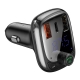 АЗП з FM-трансмітером Baseus T typed S-13 Bluetooth MP3 car charger Black (CCTM-B01)