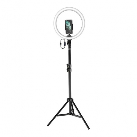

Кольцевая светодиодная LED лампа Baseus Live Stream Holder-floor Stand (12-inch LightRing) + Штатив Black (CRZB12-B01), Черный