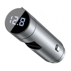 АЗУ с FM-трансмиттером Baseus Energy Column Car Wireless MP3 Charger (PPS Quick Charger-English) Silver (CCNLZ-C0S)