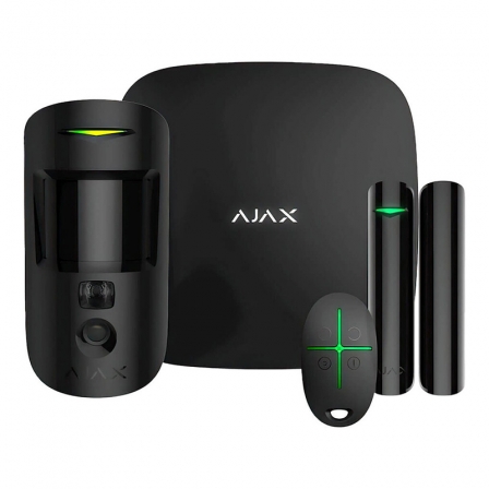 

Комплект охранной сигнализации Ajax StarterKit Cam Plus Чёрный, Черный