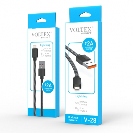 

Адаптер Voltex FLAT TXT V28 Lightning White