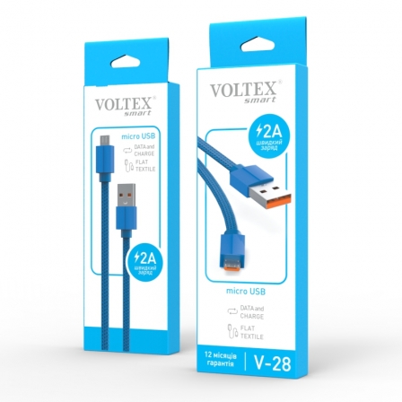 

Адаптер Voltex FLAT TXT V28 microUSB Red