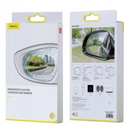 

Плёнка для стекла Baseus 0.15mm Rainproof Film for Car Rear-View Mirror (Round 2 pcs/pack 95х95m), Прозрачный