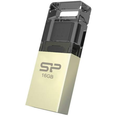 Flash SiliconPower USB 2.0 Mobile X10 MicroUSB OTG 16Gb Champague metal