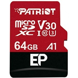 microSDXC (UHS-1 U3) Patriot EP Series 64Gb class 10 V30 (R-100MB/s, W-80MB/s) (adapter SD)