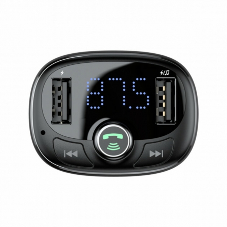 

АЗУ с FM-модулятором Baseus T typed Wireless MP3 Сharger Tarnish (CCALL-TM0A), Черный