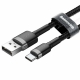 Кабель Baseus Cafule Cable USB For Type-C 3A 1m Gray+Black (CATKLF-BG1)