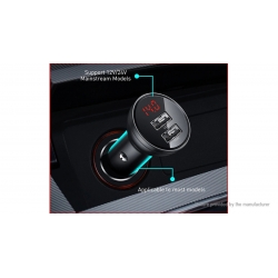 Автомобильное зарядное устройство Baseus Digital Display Dual USB 4.8A Car Charger 24W Silver (CCBX-0S)