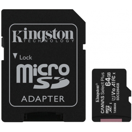 

microSDXC (UHS-1) Kingston Canvas Select Plus 64Gb class 10 А1 (R-100MB/s) (adapter SD)