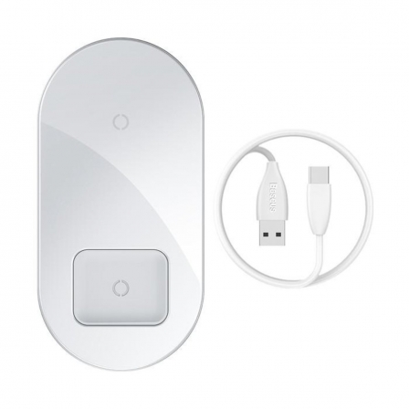 

Беспроводное зарядное устройство Baseus Simple 2in1 18W White (WXJK-02), Белый