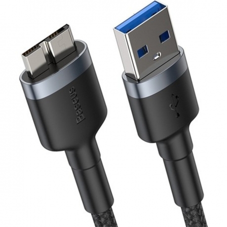

Кабель Baseus cafule Cable USB3.0 Male TO Micro-B 2A 1m Dark gray (CADKLF-D0G), Серый