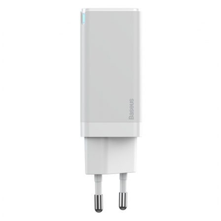 

Сетевое зарядное устройство Baseus GaN2 Q.Charger C+C 45W With Mini Cable Type-C toType-C 60W White (CCGAN-M02), Белый