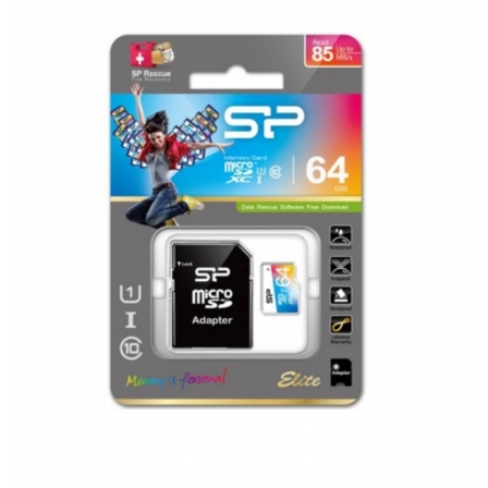 

microSDXC (UHS-1 U1) SiliconPower Elite Color 64Gb class 10 A1 V10 (adapter SD)