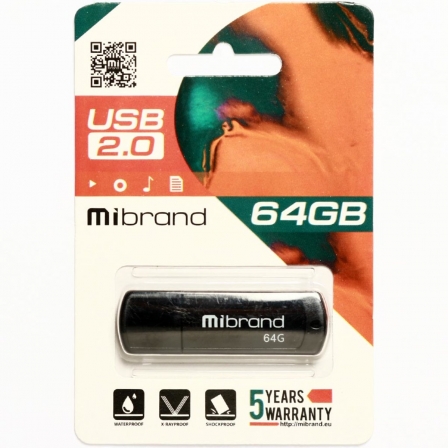 

Flash Mibrand USB 2.0 Grizzly 64Gb Black
