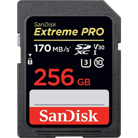 

SDXC (UHS-1 U3) SanDisk Extreme PRO 256Gb class 10 V30 (170Mb/s)