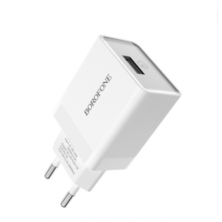 Мережевий зарядний пристрій BOROFONE BA20A Sharp single port charger set(Micro) White