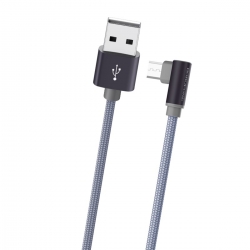 Кабель BOROFONE BX26 Express Micro-USB 1m, 2.4A, nylon braid Metal Gray