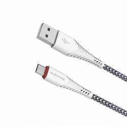 Кабель BOROFONE BX25 Powerful Micro-USB 1m, nylon braid White