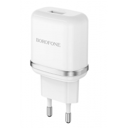 Мережевий зарядний пристрій BOROFONE BA36A High speed single port QC3.0 charger set(Micro) White