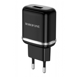 Мережевий зарядний пристрій BOROFONE BA36A High speed single port QC3.0 charger set(Type-C) Black