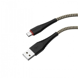 Кабель BOROFONE BX25 Powerful Micro-USB 1m, nylon braid Black