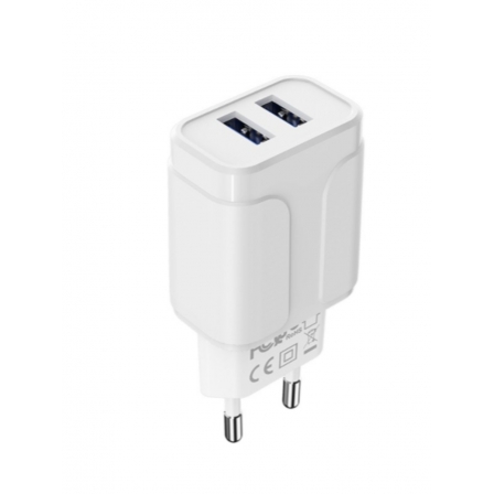 Мережевий зарядний пристрій BOROFONE BA37A Speedy dual port charger White