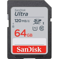 SDXC (UHS-1) SanDisk Ultra 64Gb class 10 (120Mb/s)