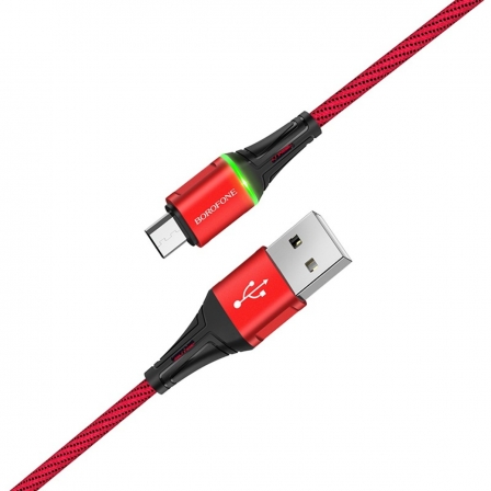 

Кабель BOROFONE BU25 Glory Micro-USB 1.2m, up to 2.4A seven-color gradient light Red