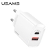 Мережевий зарядний пристрій Usams US-CC121 T35 QC3.0+PD3.0 Fast Charger 20W (EU) White