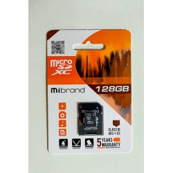 microSDXC (UHS-1 U3) Mibrand 128Gb class 10 (adapter SD)