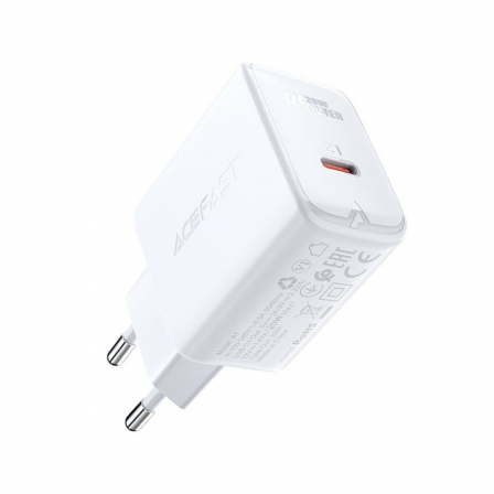 

Мережевий зарядний пристрій ACEFAST A1 PD20W single USB-C charger White