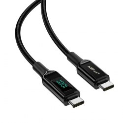Кабель ACEFAST C6-03 USB-C to USB-C 100W zinc alloy digital display braided Black