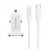 Автомобільний зарядний пристрій BOROFONE BZ12B single port QC3.0 (Type-C to Lightning) White