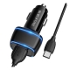 Автомобільний зарядний пристрій BOROFONE BZ14 Max dual port ambient light car charger Black