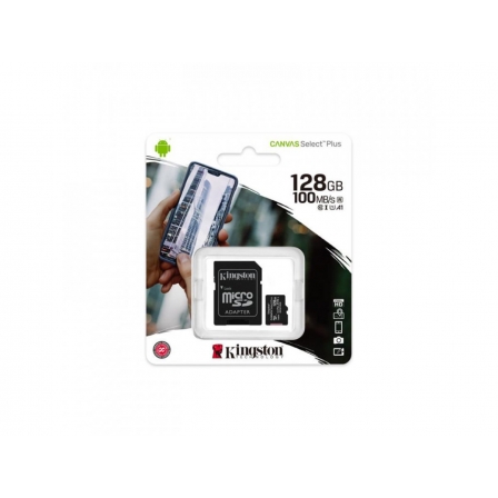 

microSDXC (UHS-1) Kingston Canvas Select Plus 128Gb class 10 А1 (R-100MB/s) (adapter SD)