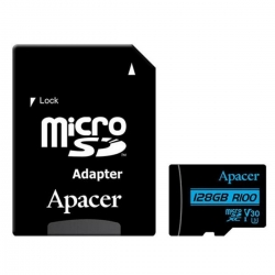 microSDXC (UHS-1 U3) Apacer 128Gb class 10 V30 R100MB/s (adapter SD)
