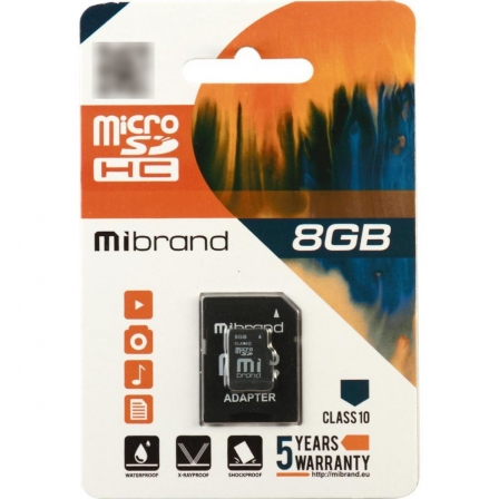 microSDHC Mibrand 8Gb class 6 (adapter SD)