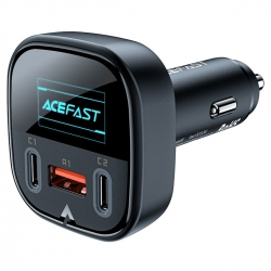 Автомобільний зарядний пристрій ACEFAST B5 101W (2C+A) metal car charger with OLED smart display