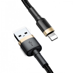 Кабель Baseus Cafule Cable USB For Lightning 2.4A 1m Gold+Black