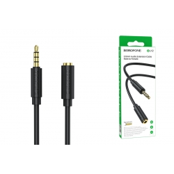 Аудiо-кабель BOROFONE BL12 3.5 audio extension cable male to female 1m Black