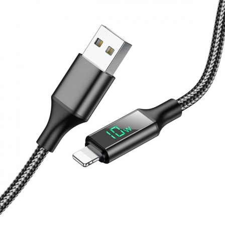 

Кабель BOROFONE BU32 USB to iP 2.4A, 1.2m, nylon, aluminum connectors, digital display, Black