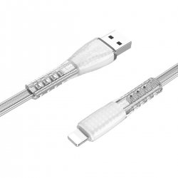 Кабель BOROFONE BU31 USB to iP 2.4A, 1m, PVC, PVC connectors, Silver